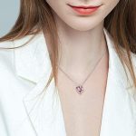 Birthstone Necklace/Earring 925 Sterling Silver Women Cross/3D Cube/Cresent Moon Birth Stone Jewelry Mens Birthday Gift Anniversary Present - Image 5